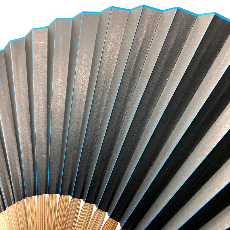 Hanakanzashi Men's Folding Fan, Lacquered Side, Paper Fan, Fan Case,