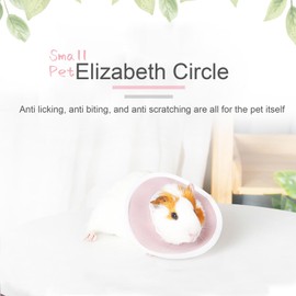 Hamster Recovery Collar Protection Cone After Surgery, Small Animals Adjustable Protection Collar for Rat Bird Rabbit Guinea Pig, Anti-Lick Anti-bite Pet Elizabeth Collar (Light Pink, S)