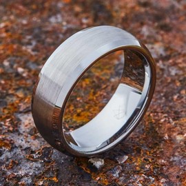 Rings For Men | Tungsten | Silver & Black | Inner-Band Colors | 4 & 6 & 8mm | Wedding Bands