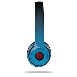 WraptorSkinz Skin Compatible with Beats Solo 4, Solo 3 and Solo 2 Wireless Headphones - Smooth Fades Neon Blue Black - Decal Vinyl Wrap (Headphones NOT Included)