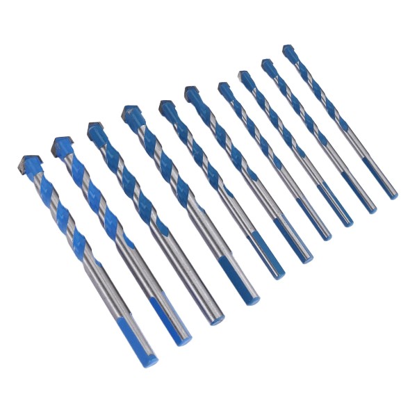 SODIAL 10Pcs Tungsten Carbide Masonry Drill Bit Set for Metal