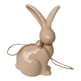 Goldbach 805349 Rabbit 20 cm Large Beige Ceramic Easter Bunny Sitting Modern Decorative Figure Easter Decoration