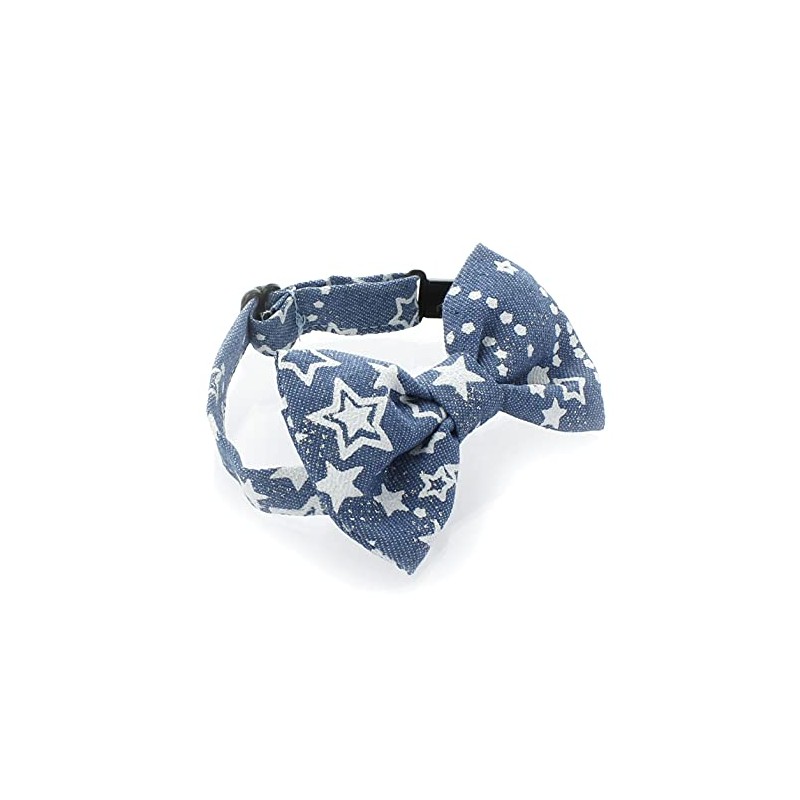 My Lello Baby Printed Denim Adjustable Pre-Tied Bow Tie -