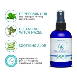 PRISTINE PRISTINE Toilet Paper Spray - As Seen on Shark Tank, More Natural Personal Cleansing Wipes & Flushable Wet Wipes Alternative, Spray Toilet Paper to Create Flushable Wipe, Cooling Peppermint, 4 fl oz