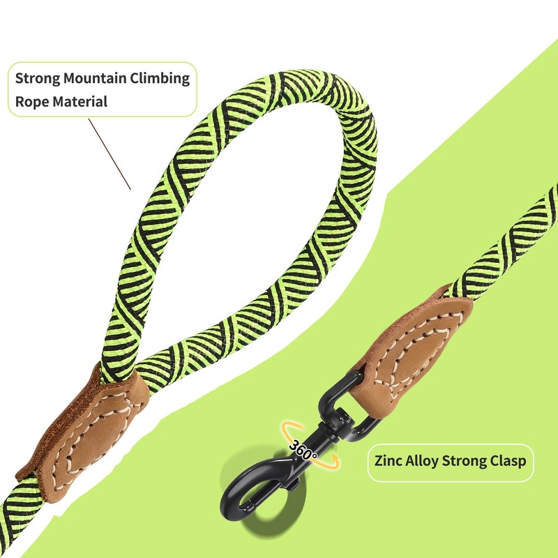 Mile High Life leather dog lead, reinforced handle, climbing, with