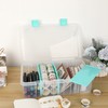 BSTKEY Plastic Clear Blue Storage Container Organizer Box, Home Utility