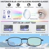 HAITCONGR Portable and Foldable Square-Frame Blue Light Blocking Reading Glasses
