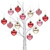 Valery Madelyn 1.57 Inches Small Pink Christmas Heart Ornaments Set