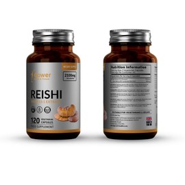 GH Reishi Capsules Made of 15:1 Extract, 120 Vegan Reishi Extract Capsules, 2100 mg per Serving, Mushroom Supplement, Made in ISO Certified Companies, GMO, Milk and Gluten Free