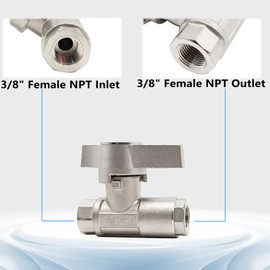 Geife Stainless Steel High Pressure Ball Valve Kit for Power Washer Hose, 3/8” Quick Disconnect, 5000 PSI