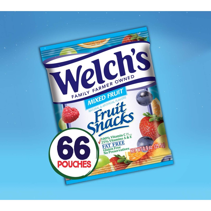Welch's Fruit Snacks, Mixed Fruit, Gluten Free, Bulk Pack, 0.9
