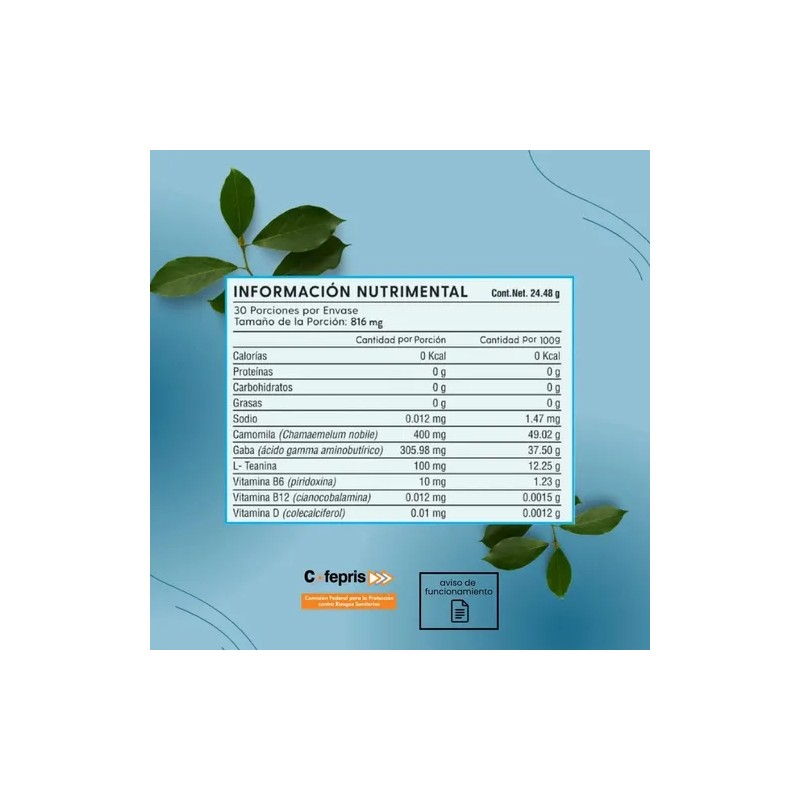 Nootropico Contra Ansiedad Con Gaba, Camomila 60cap Homodeus