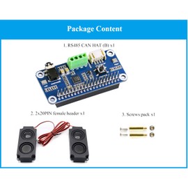 WM8960 Audio HAT Compatible with Raspberry Pi 5/4B/3B+/3B/2B/Pi Zero/Zero W/Zero WH/Pi Zero 2W/Zero 2WH, WM8960 Hi-Fi Sound Card HAT, Stereo CODEC, Hi-Fi Play/Record, Come with 8Ω 5W Speaker