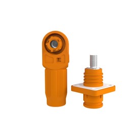 1 Set Battery Energy Storage Connector, Quick Plug Terminal High Current Connectors Right Angle Plug and Socket IP67 Waterproof Power Connector Stud Wiring Method 60A 10mm² (60A, Orange)