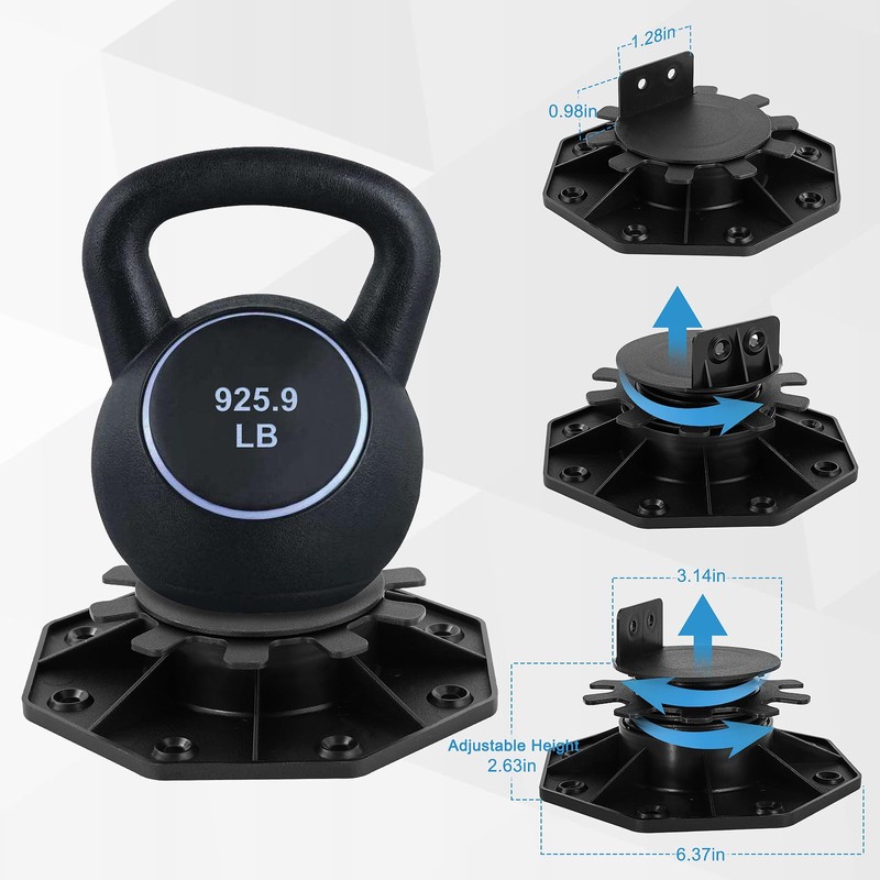 GoldPig 12 Pack Adjustable Deck Support Pedestal, Shed Foundation Base