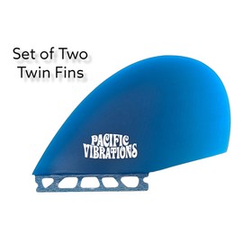 Pacific Vibrations Surfboard Fins Half Moons Twin Fin fits Futures - PV Blue