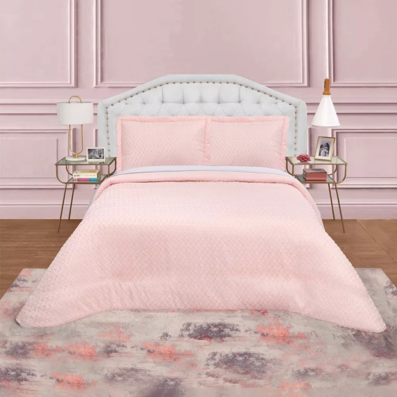 Elefantito Hogar Edredon Matrimonial Con Fundas Jaquard Noli Rosa Suave