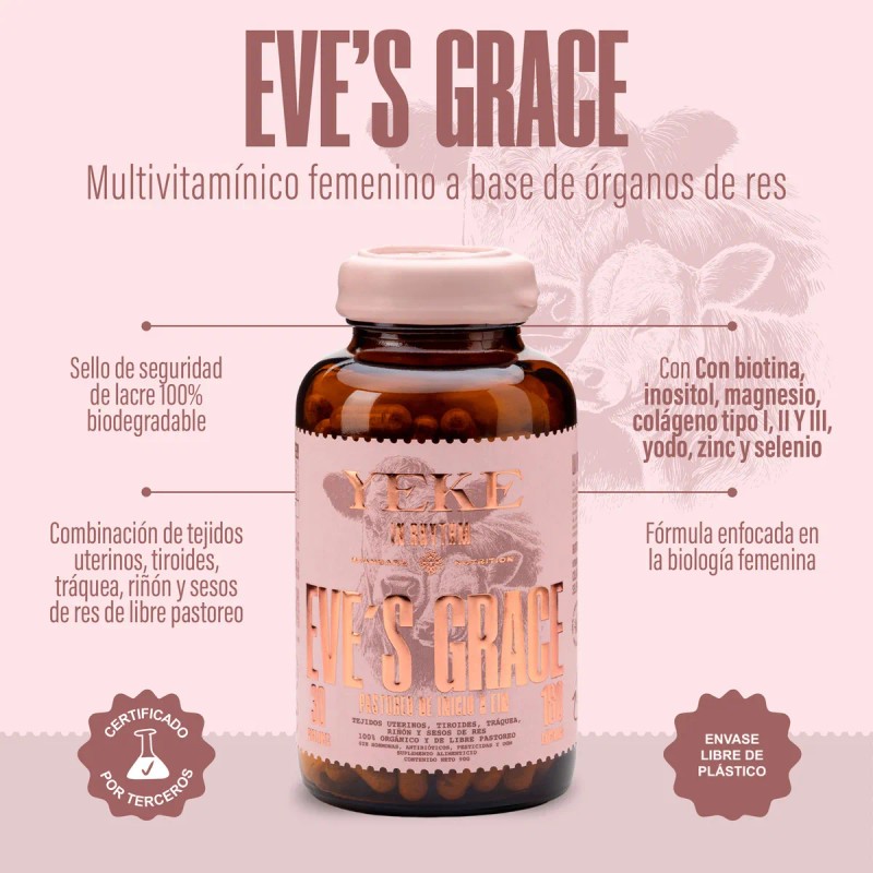 YEKE Multivitamnico Mujer Orgnico Tejidos Res Biotina 180 Cps -