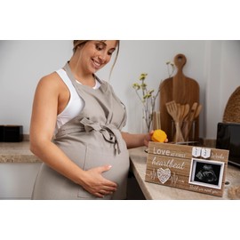 Ultrasound Picture Frame Pregnancy Announcement Gifts - Love at First Sight Sonogram Picture Frame 4x3" Countdown Weeks Design for Baby Girl Room Decor, Gender Reveal Baby Shower First Time Mom Gifts