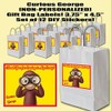 Curious George Party Favors Supplies Decorations Gift Bag Label Stickers