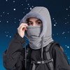 Unisex Winter Thermal Padded Waterproof Hooded Multi-Functional Neck Warmer Thermal Neck Warmer Black/ONE