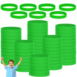 THXIY - 55 pulseras de silicona para niños y adolescentes, pulseras elásticas de silicona en blanco para niños, pulseras elásticas de goma, bandas de muñeca a granel para fiestas y maestros