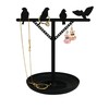 Kikkerland Bird Jewellery Stand, Metal, Black, 13.3 x 10.2 x