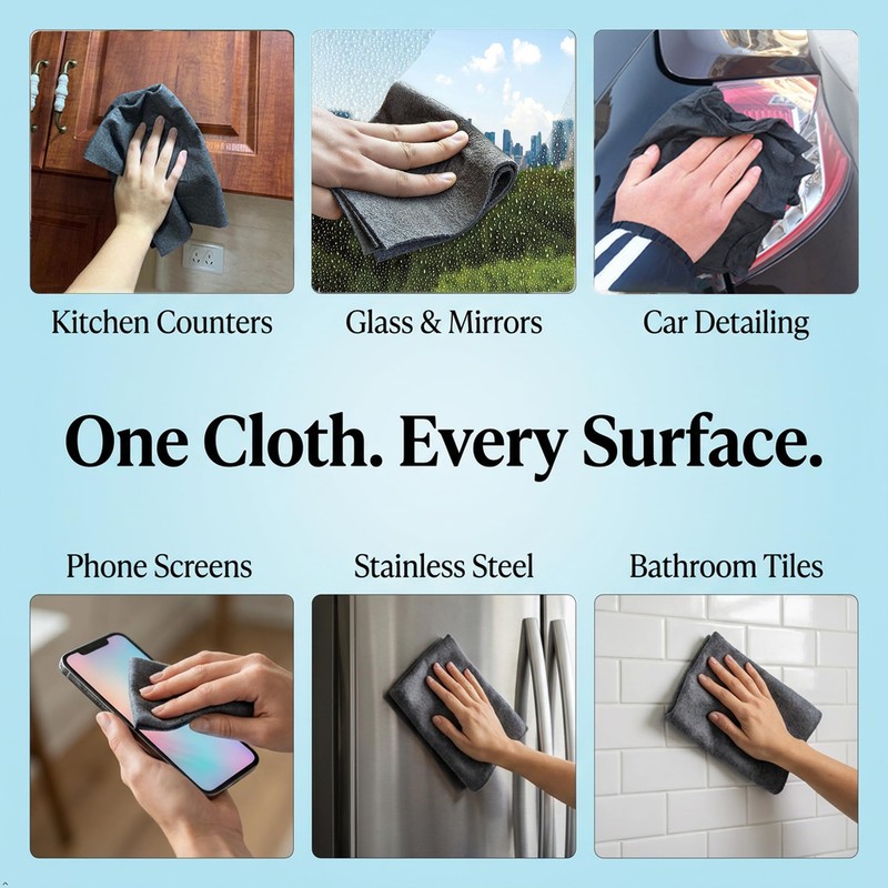 Thickened Magic Microfiber Cleaning Cloth 10-Pack Extra-Size 11.8x15.8 in