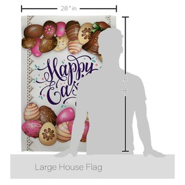 Breeze Decor - Sweet Chocolate Easter Spring - Seasonal Impressions Decorative Vertical House Flag 28" x 40" Printed in USA