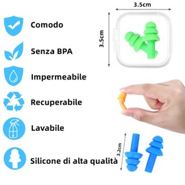 Ohrstöpsel, 5 Paar Silikon-Ohrstöpsel, Ohrstöpsel für Schwimmbad, Ohrstöpsel mit Geräuschunterdrückung zum Schlafen, Schwimmen (10)