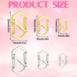 Maxqzin 12 PCS Necklace Shortener, Double Lobster Clasp 3 Size Silver and Glod Stainless Steel Lobster Clasp Necklace Shortener for DIY Jewelry Making and Repair