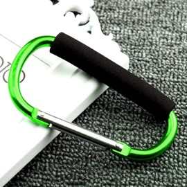 Stroller Hooks by Baby,Large Stroller Hooks for Mommy, 2 pcs Carabiner Stroller Hook Organizer for Hanging Purses, Diaper Bag, Shopping Bags. (Green)