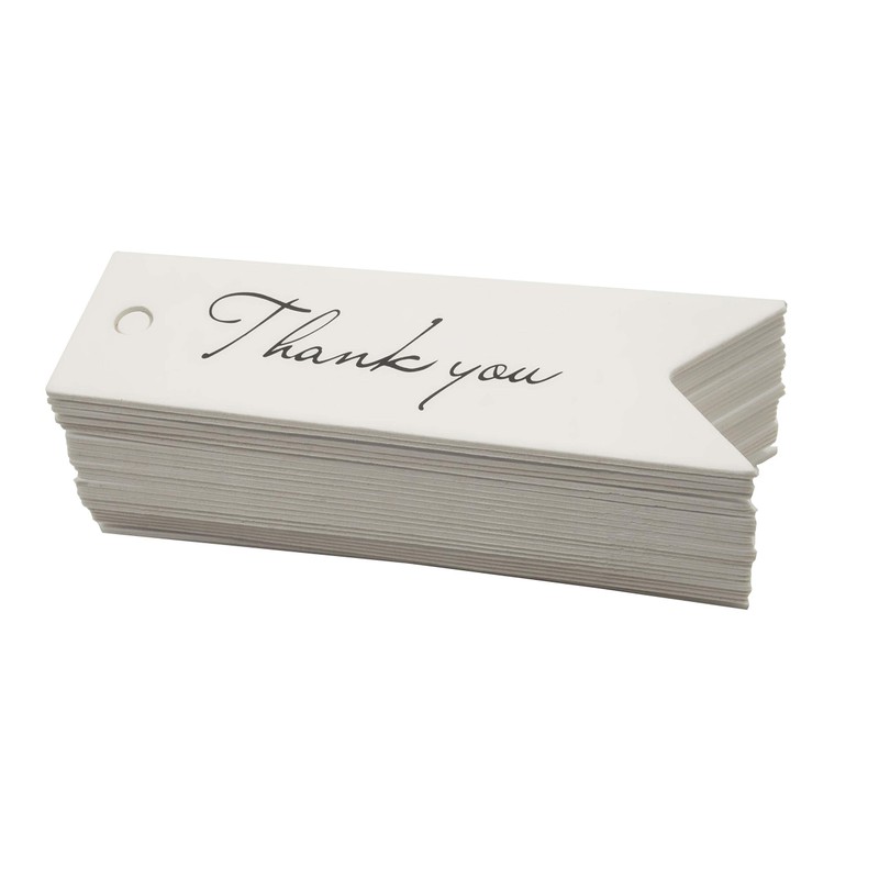 HOMETOOLS.EU® 100 Kraft Paper Gift Tags "Thank You" Label, 7