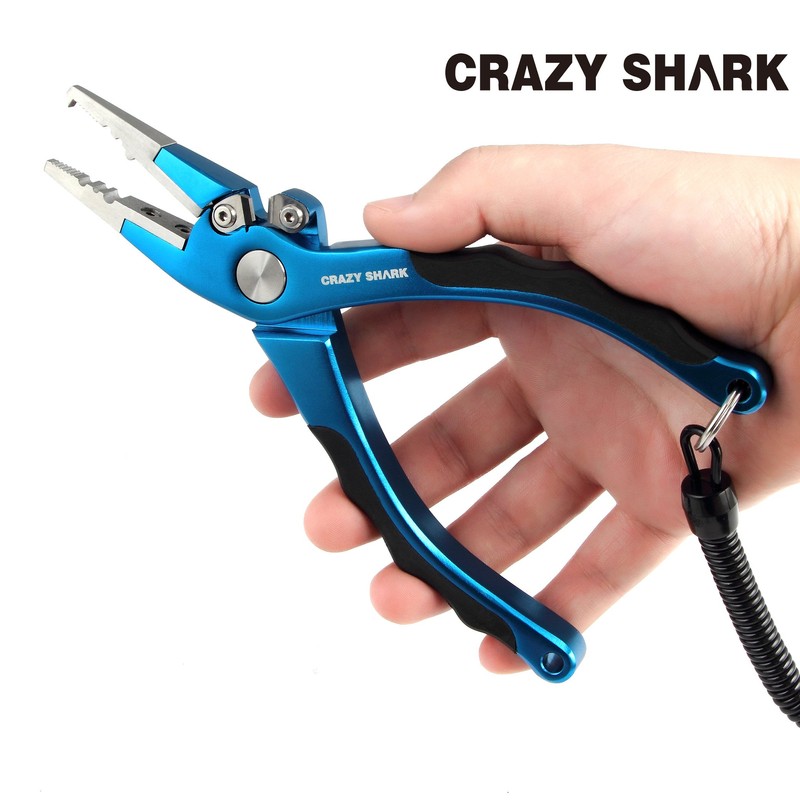 Crazy Shark Aluminum Fishing Pliers Hook Remover with Sheath and