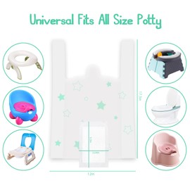Potty Chair Liners, Portable Disposable Potty Liner Bags for Universal Potty Training Toilet Seat, Toddler Outdoors Travel Baby Toilet Liners - 30 Pack