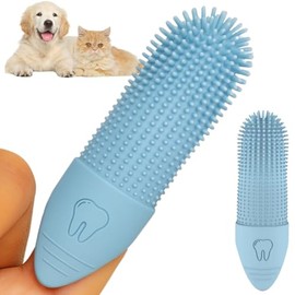 KENX Silicone Finger Toothbrush for Dogs & Cats – 360° Soft Bristles, Food-Grade Silicone – Pet Dental Care for Small & Large Breeds – Easy to Use, Reusable, Gentle Gum Cleaner (Pack of 4)