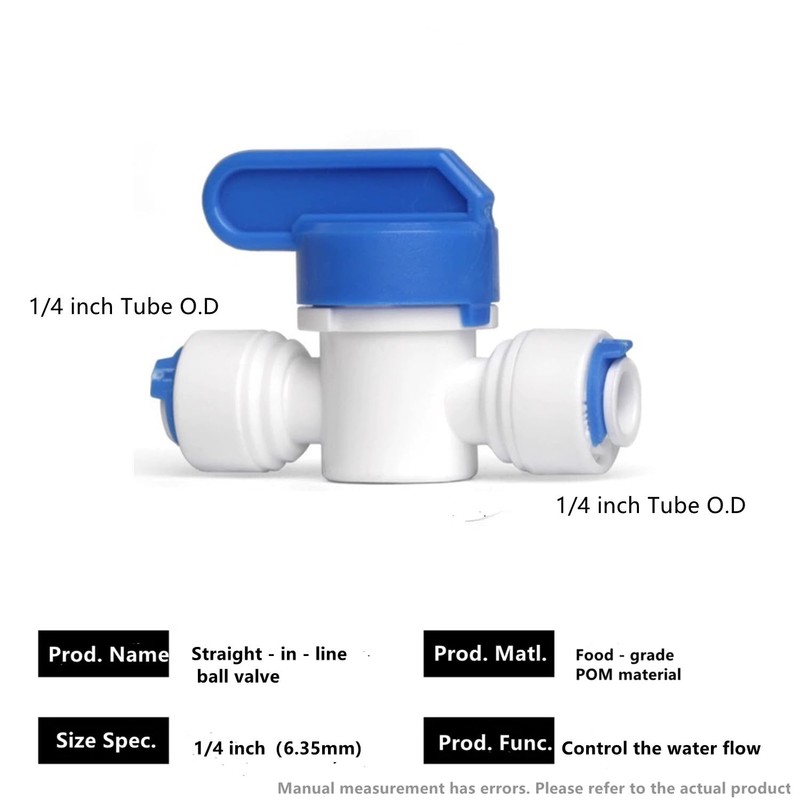 Madavoon 1/4 inch OD Tubing&Hose&Pipe Use Inline Shut Off Ball