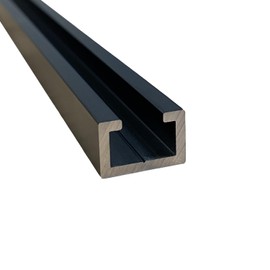Set of 4 Aluminium C-Profile Black Edition 1 m Suitable for M8 Screw Anodised Aluminium C Profile Black 17 x 11 mm