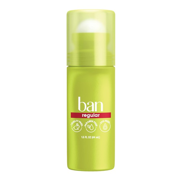 Ban Roll-On Antiperspirant Deodorant, Regular, 1.5 Ounce