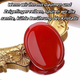 QINJIEJIE Carnelian Worry Stone Crystal Worry Stones Thumb Gemstone Oval Crystals Healing Stones Palm Stone Stress Relief Reiki Healing Meditation