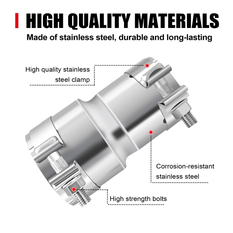 Stainless Steel 2.5 to 2.75 Inch Exhaust Adapter, 2.5" ID