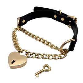 EverGlimp Handmade Black Choker Collar Necklace For Women, Punk Gothic Heart Slip Chain Long Necklace, Adjustable Buckle And Heart Padlock With Key