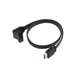 GINTOOYUN HDMI Extension Cable，4K@60Hz HDMI Male to Female Adapter Cable 1.6FT Standard HDMI 2.0 Adapter Connector Cable.for Laptops,TVs,Monitors, Projectors, Etc. (Male to Down Angle Female)