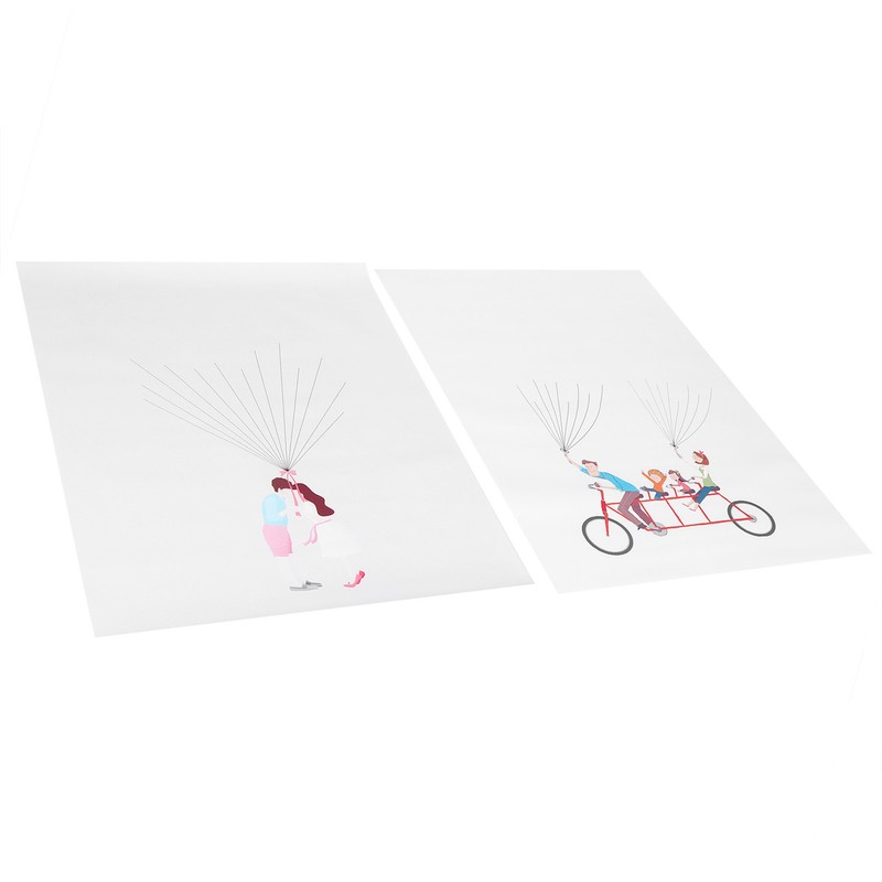 2Set Cartoon Pattern Fingerprint Painting DIY Signature Guest Book Wedding