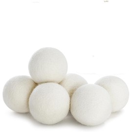 6Pcs Wool Dryer Balls Reusable Magic Laundry Dryer Balls for Fabric Softness Reduce Cloth Wrinkles Removes Pet Hairs and Lint from Fabrics 6cm