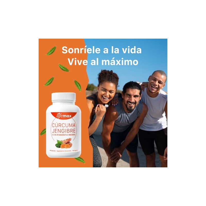 LIFEMAX Cúrcuma y Jengibre con Pimienta Negra | Suplemento Premium