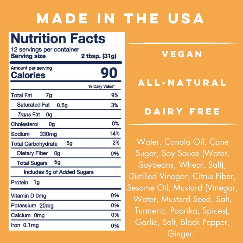 Yo Mama's Foods Gourmet Natural Asian Sesame Dressing and Marinade