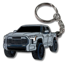 FOUR WHEEL BEAST Tundra Accessories Metal Tundra Keychain 2024 2023 - Key Ring Fob Cover Ring Key Chain Toy Gift Truck (Silver)