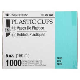 Henry Schein 5 oz Blue Disposable Drinking Cups – Double Coated for Durability, Latex-Free, Embossed Grip for Secure Hold, Perfect for Office, Medical, and Event Use, 1000 Cups per Case