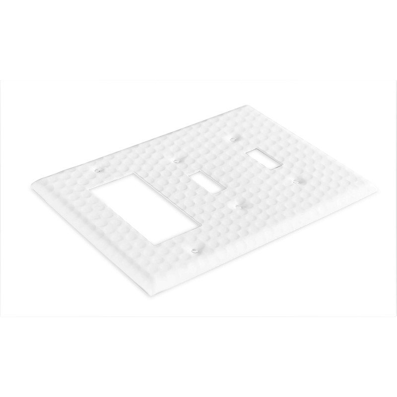 Monarch Abode 19012 Combo Switch Plate, 3-Gang, Classic White